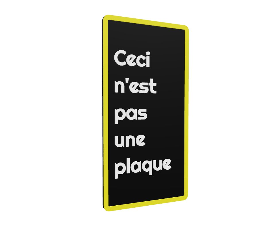 Plaque personnalisée en impression 3D